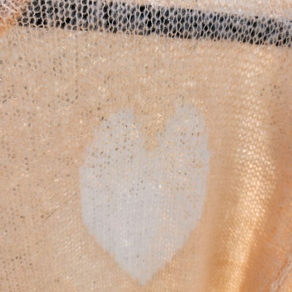 Wildfox gold label lightweight distressed sweater with hearts - Picture 2 of 6